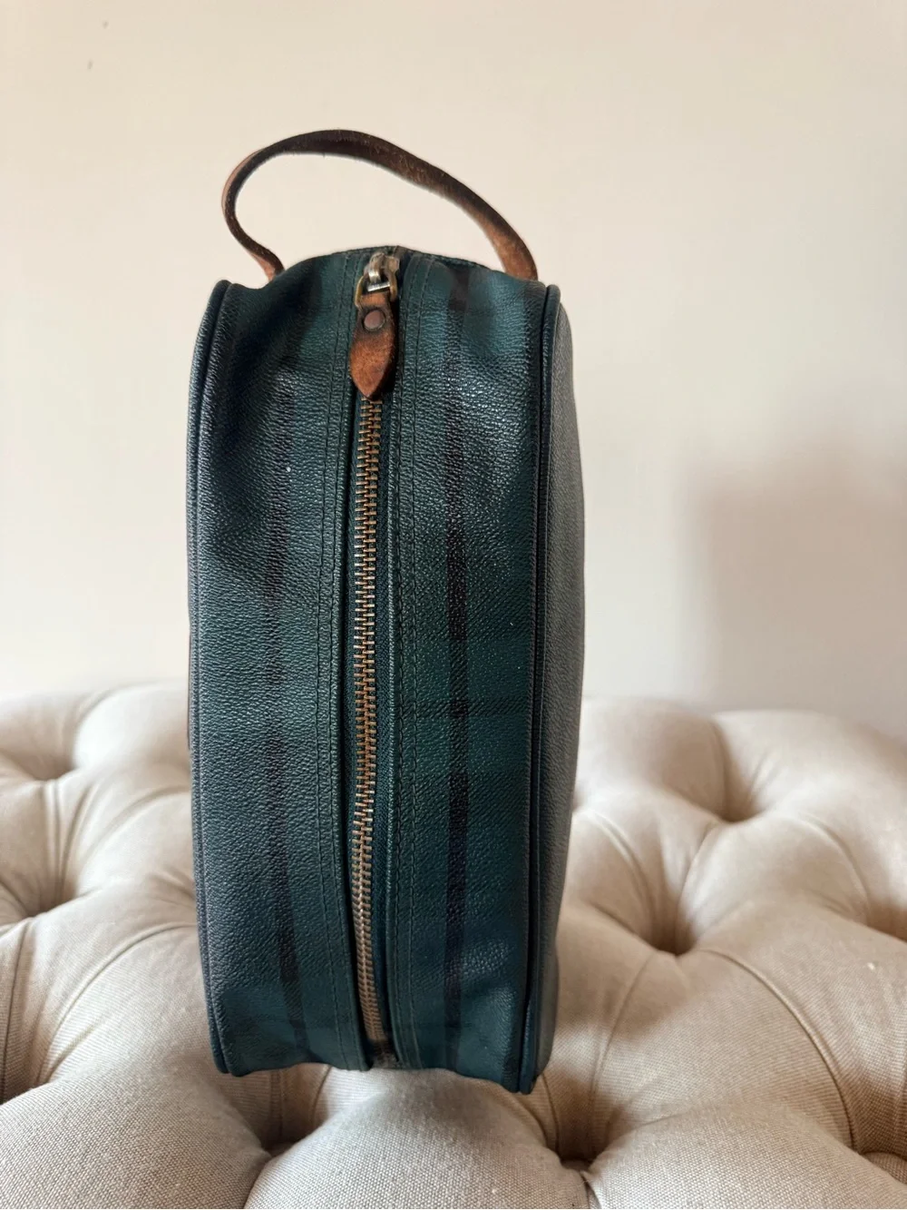 Polo Ralph Lauren Vintage Blackwatch Plaid Toiletry Bag / Dopp Kit